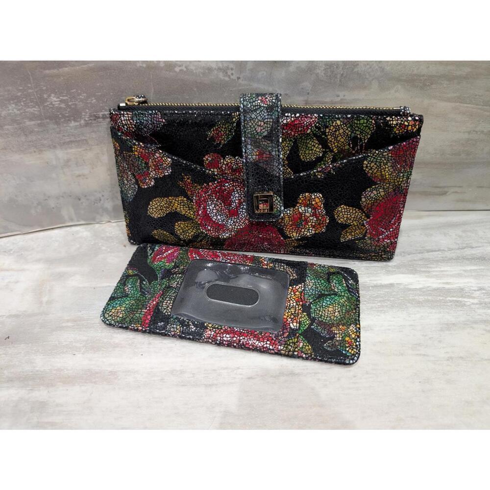 Lodis Floral Pattern Credit Card Wallet W/Snap Closure Zip Pocket ID Case - Picture 5 of 7